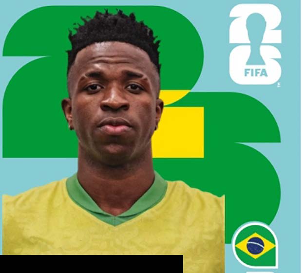 Exemplo de figurinha do Vinicius Junior